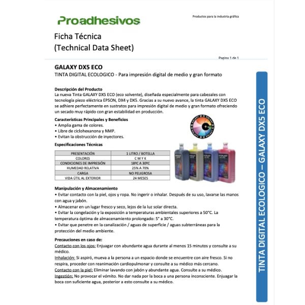 Tintas Galaxy ecosolvente